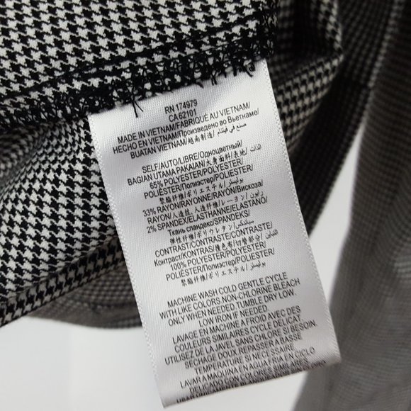 BCBGeneration Ruffle Sleeve Shift Dress Women's Medium Houndstooth Black & White - Picture 5 of 5